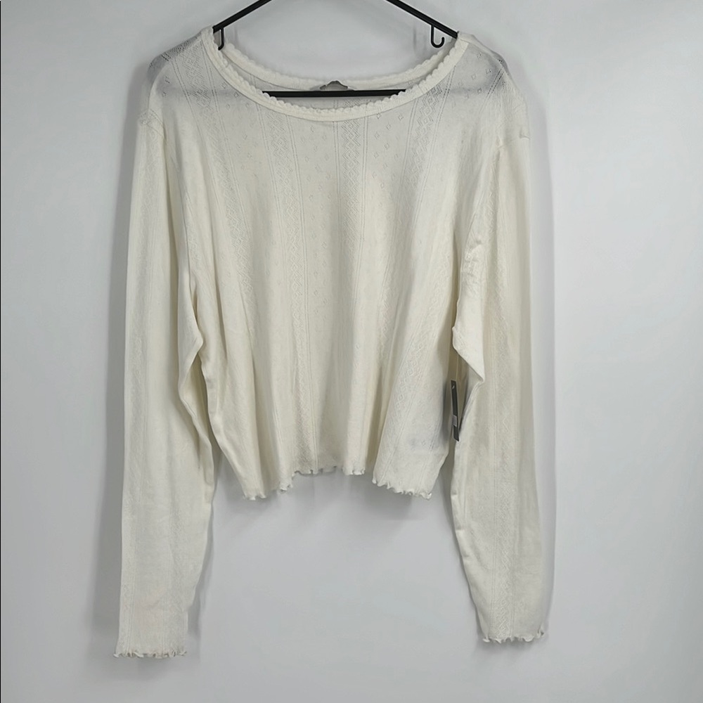 Lucky Brand White Knit Long Sleeve Shirt Size XXL